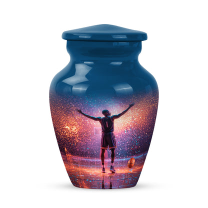 Divine Blue Basketball Cremation Urn for Ashes - 10-inch, 200 cu in - Yatskia