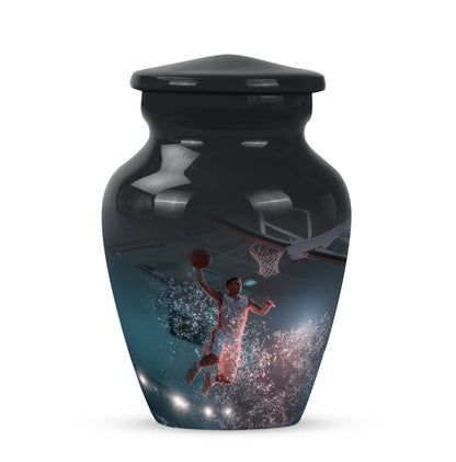 Black Basketball Sanctuary Cremation Urns for Human Ashes - 10-inch, 200 cu in - Yatskia