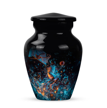 Personalized Basketball Cremation Urns - Soothing Black 10-inch, 200 cu in - Yatskia