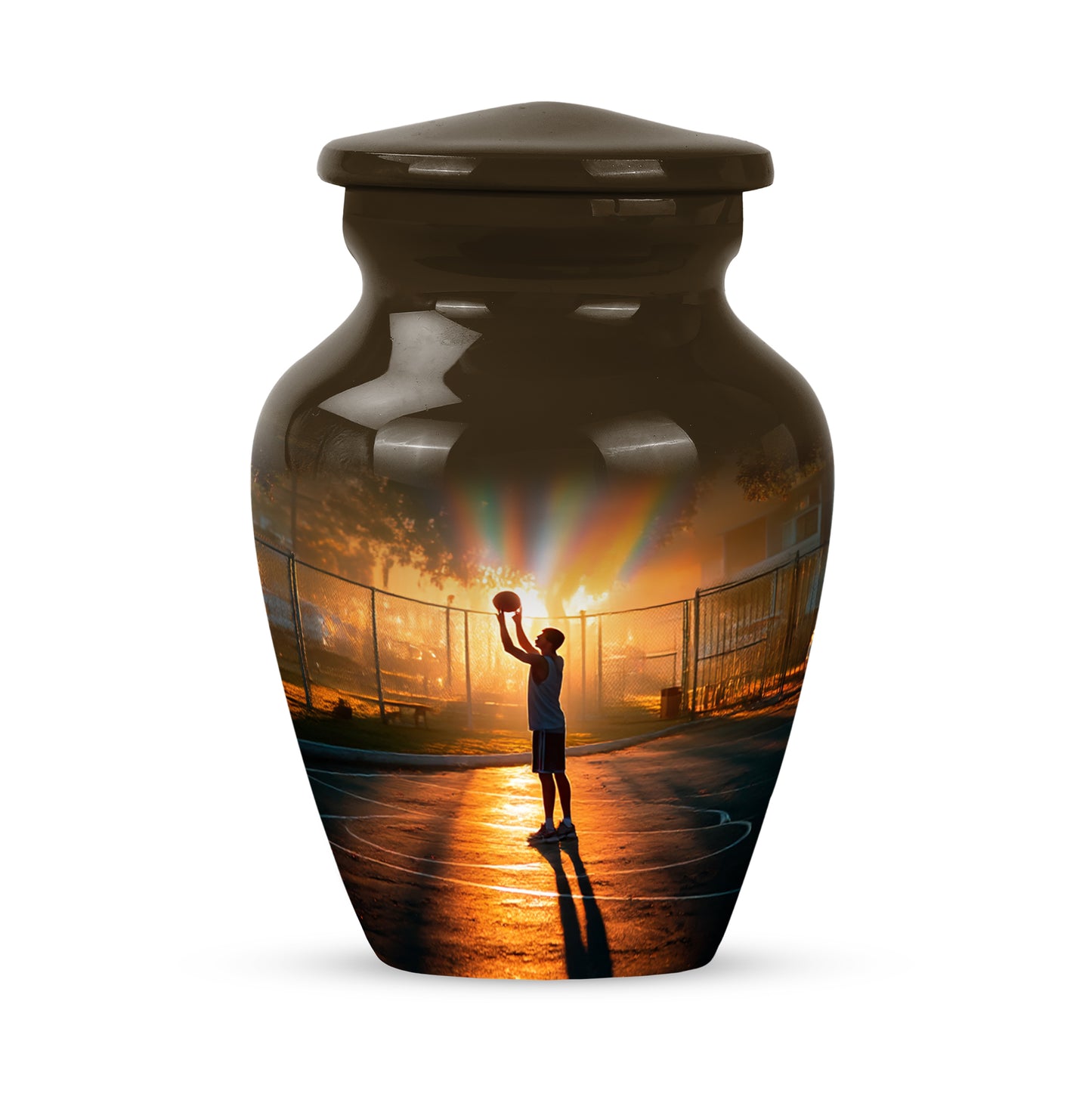 Personalized Eternal Basketball Cremation Urns - Gold 10-inch, 200 cu in - Yatskia