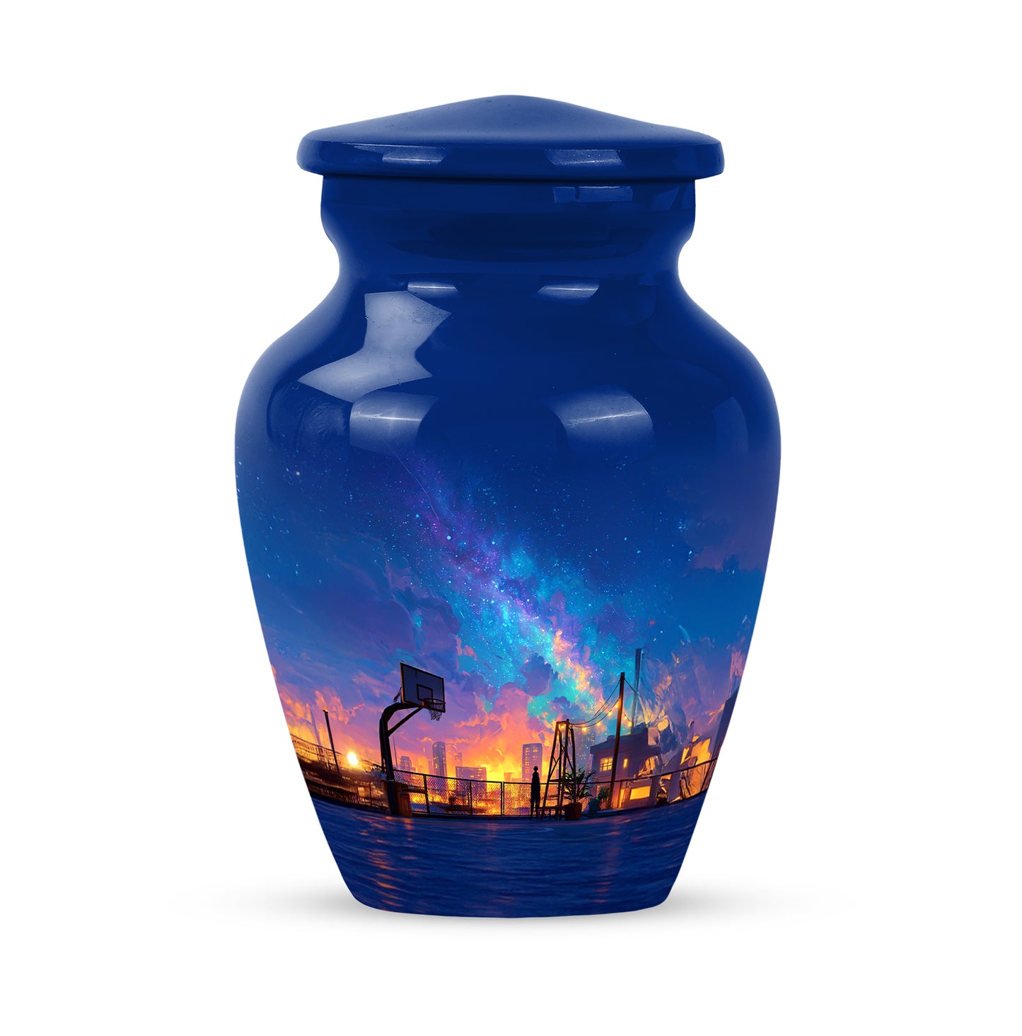 Personalized Blue Basketball Cremation Urns for Ashes - Captivating 10-inch - Yatskia