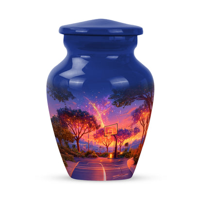 Personalized Basketball Cremation Urns - Wondrous Blue 10-inch, 200 cu in - Yatskia