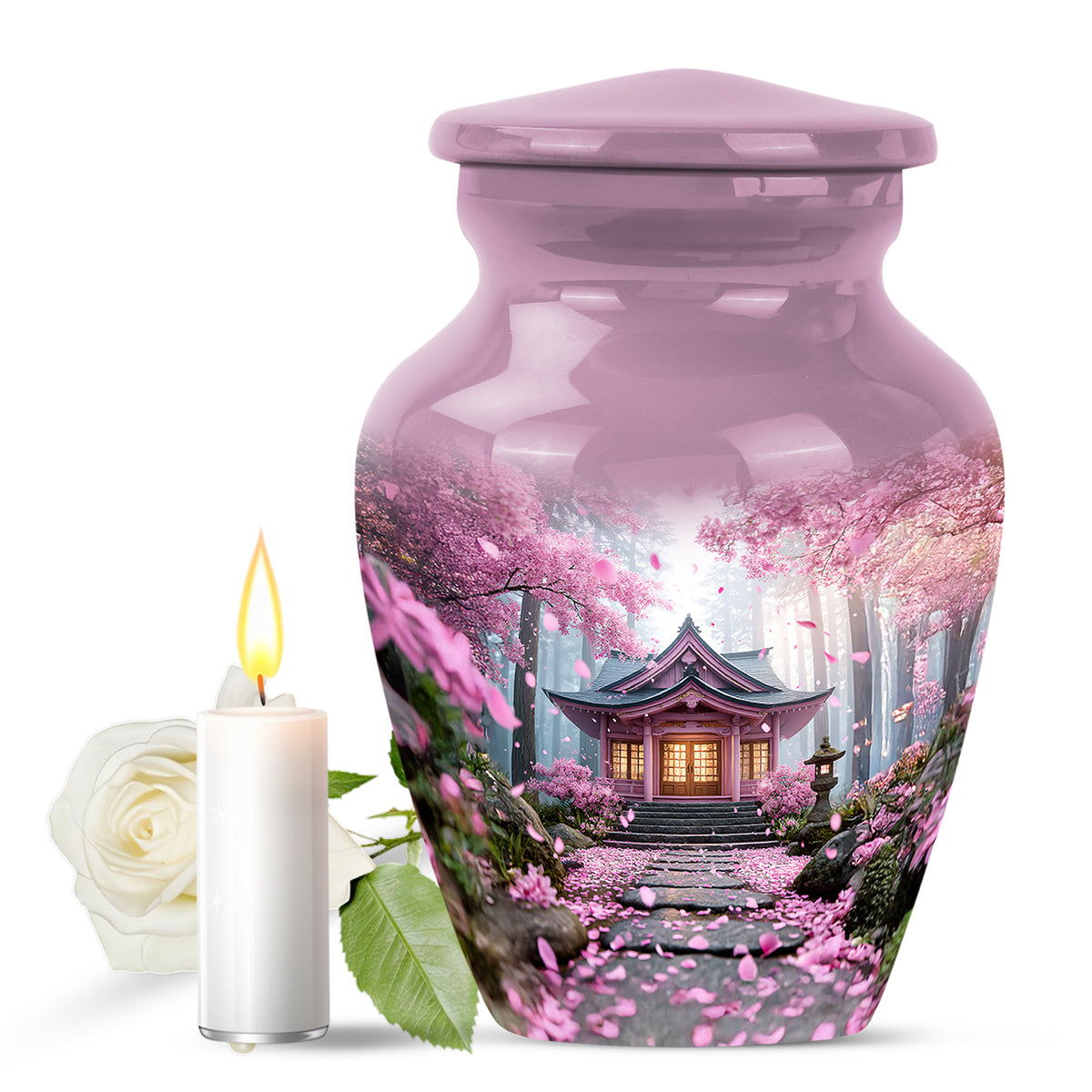 Pink Venerable Cherry Blossom Cremation Urns for Human Ashes - Yatskia