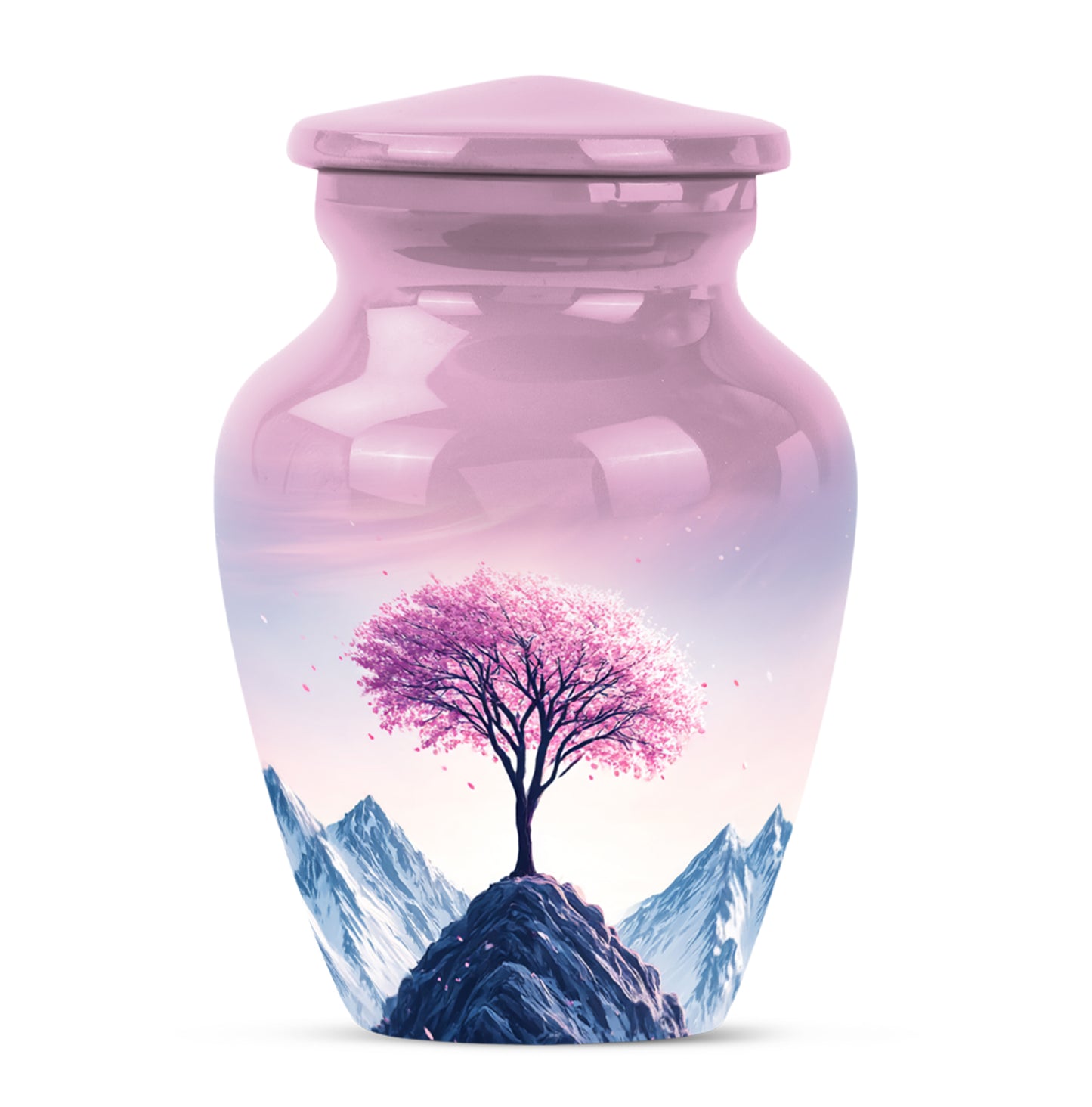 Pink Breathtaking Cherry Blossom Memorial Urn for Ashes - 10-inch, 200 cu in - Yatskia