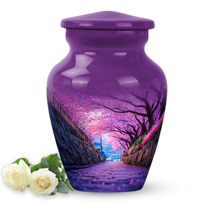 Personalized Elegant Cherry Blossom Cremation Urns - Purple - Yatskia
