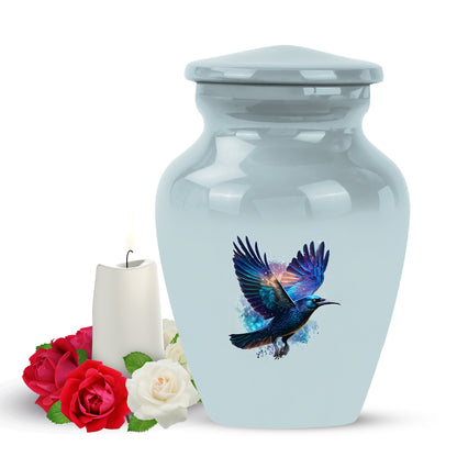 Inspiring Silver Crow Dedication Urn for Human Ashes - Yatskia