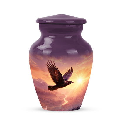 Personalized Elegant Crow Cremation Urns - Pink 10-inch, 200 cu in - Yatskia