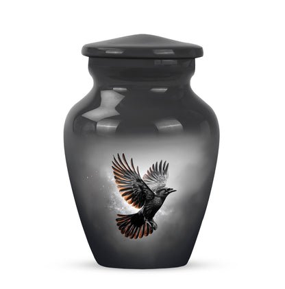 Personalized Black Crow Cremation Urns for Ashes - Majestic 10-inch - Yatskia