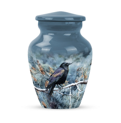 Hallowed Crow Cremation Urns for Human Ashes - Blue 10-inch - Yatskia