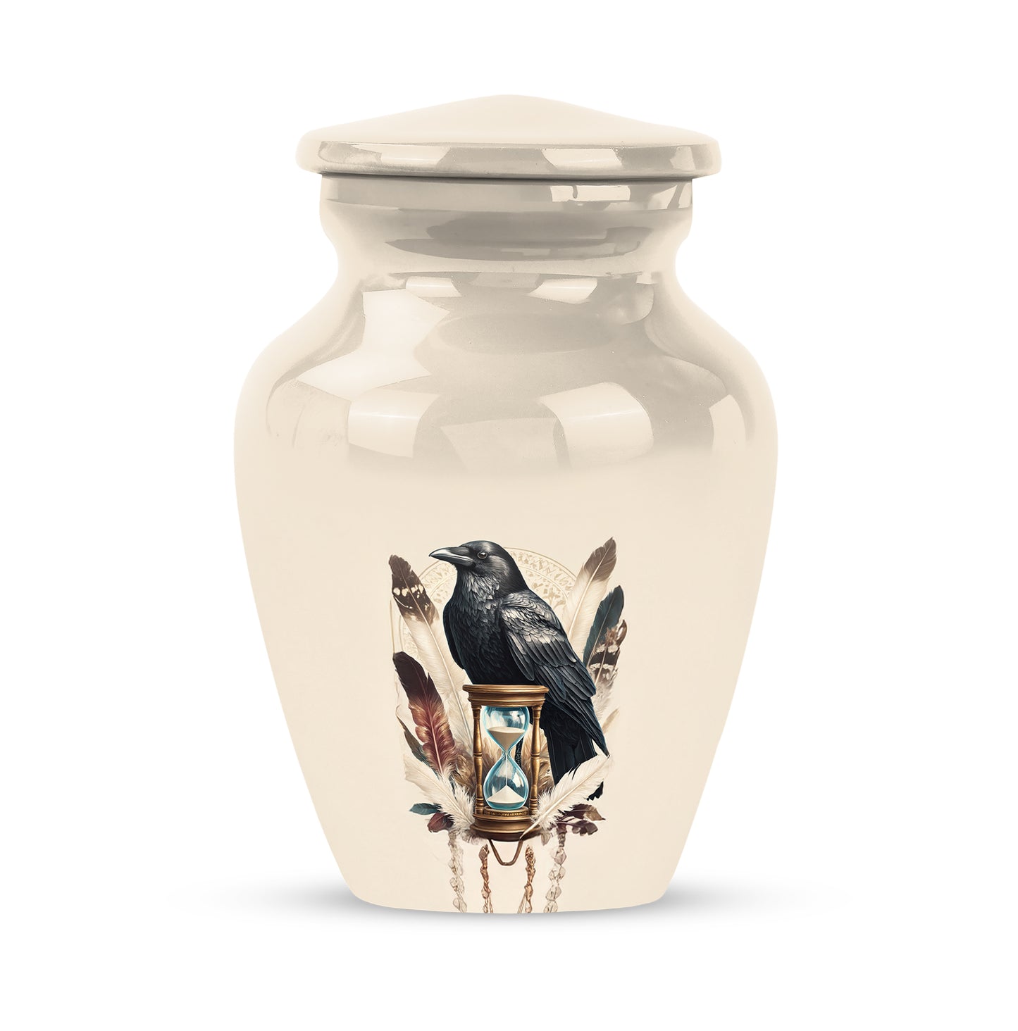 White Crow Cremation Urns - Opulent Dedication 10-inch, 200 cu in - Yatskia