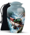 Train Large Cremation Urn for Adult Human Ashes - Men Urns For Human Ashes