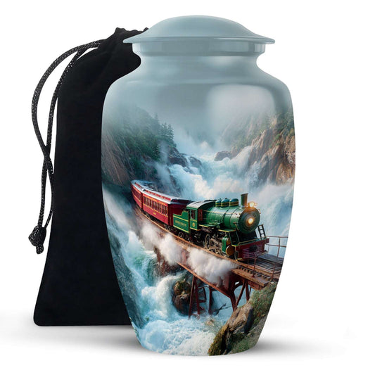 Train Large Cremation Urn for Adult Human Ashes - Men Urns For Human Ashes