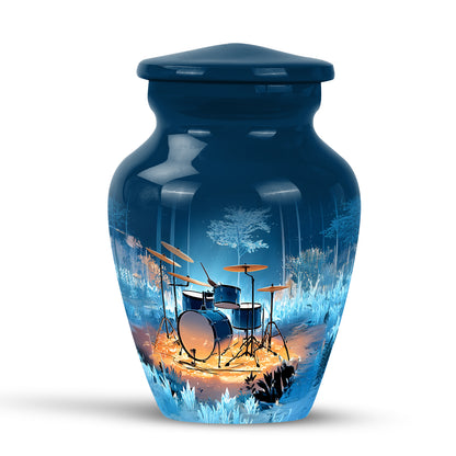 Personalized Eternal Drums Cremation Urns - Blue 10-inch, 200 cu in - Yatskia