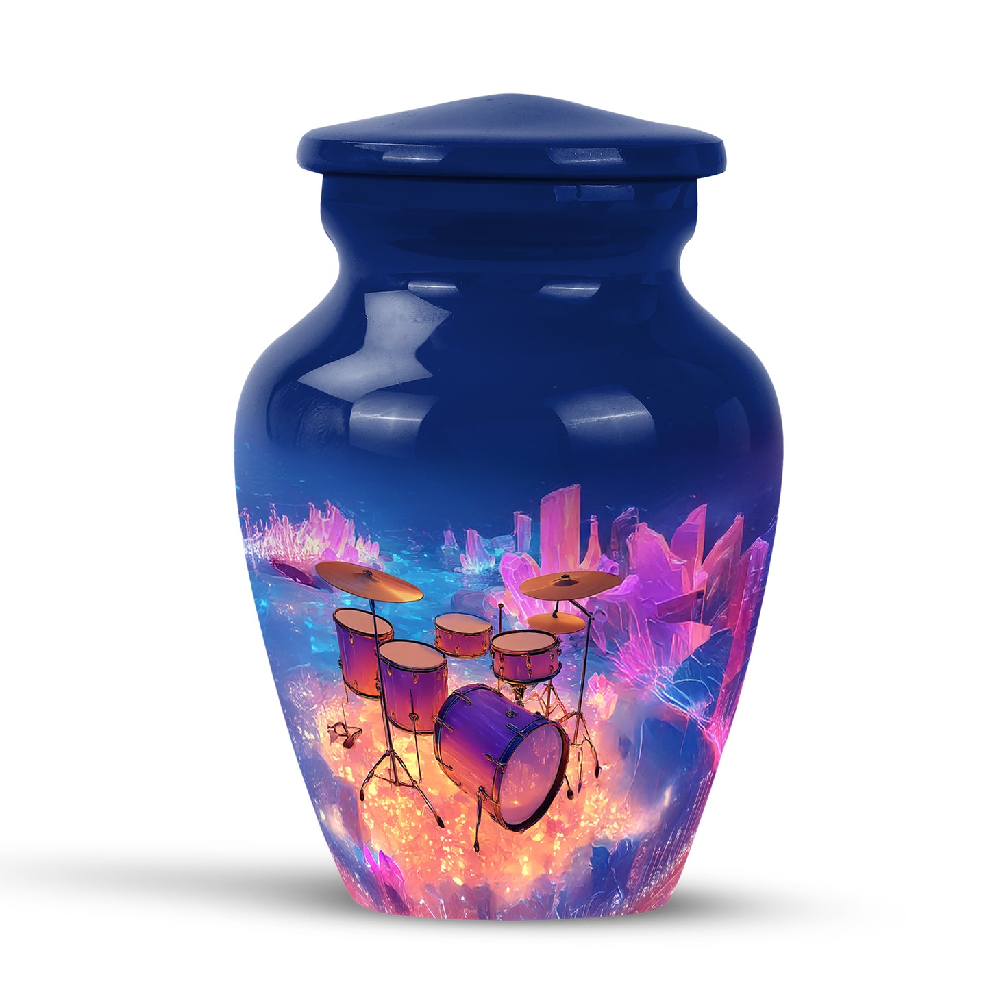 Personalized Blue Drums Cremation Urns for Ashes - Peaceful 10-inch - Yatskia