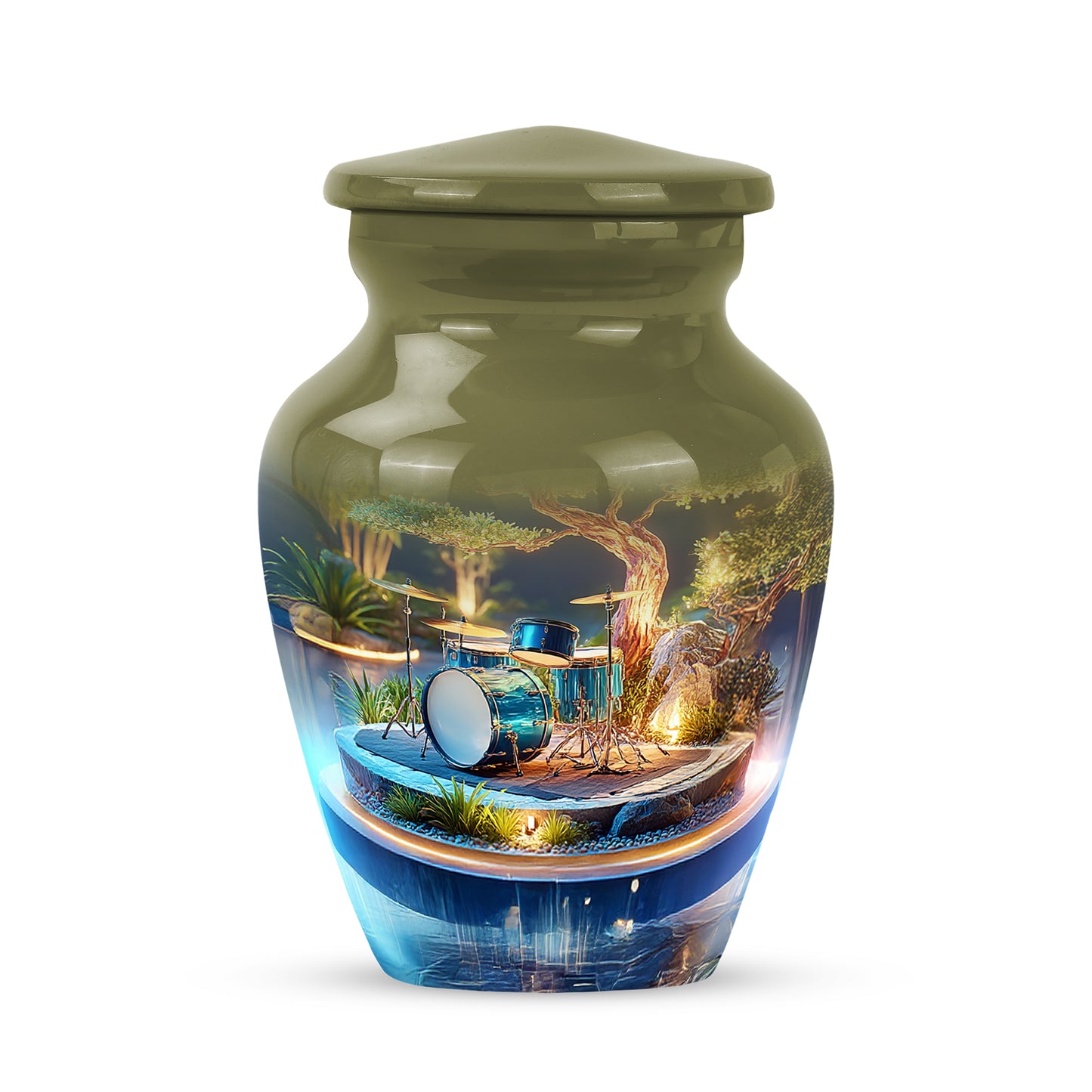 Gold Drums Cremation Urns - Opulent Legacy 10-inch, 200 cu in - Yatskia