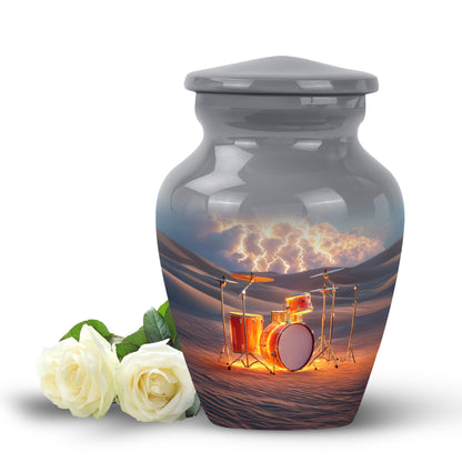 Personalized Drums Cremation Urns - Tranquil Gray 10-inch, 200 cu in - Yatskia