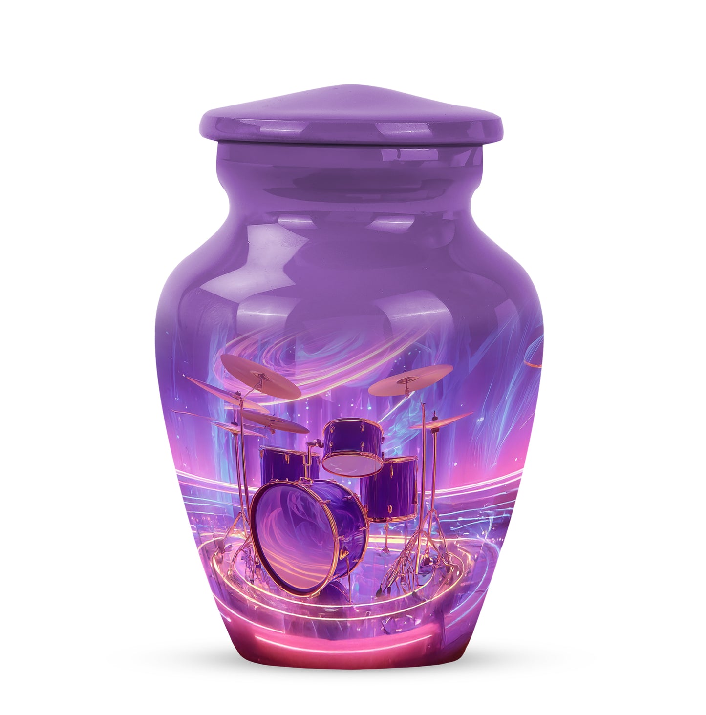 Purple Drums Cremation Urns - Imperial Heritage 10-inch, 200 cu in - Yatskia