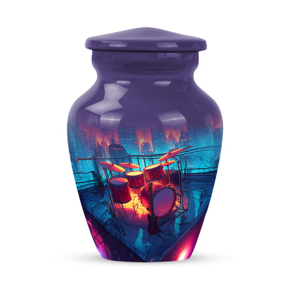 Personalized Blue Drums Cremation Urns for Ashes - Transcendent 10-inch - Yatskia