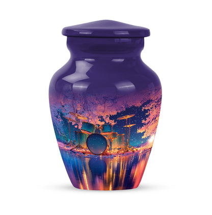 Blue Exquisite Drums Memorial Urn for Ashes - 10-inch, 200 cu in - Yatskia