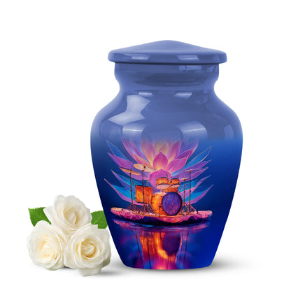Personalized Drums Cremation Urns - Soothing Blue 10-inch, 200 cu in - Yatskia