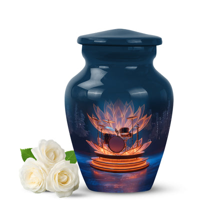 Personalized Blue Drums Cremation Urns for Ashes - Transcendent 10-inch - Yatskia