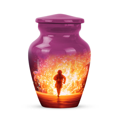 Radiant Firefighter Memorial Cremation Urns - Pink 10-inch, 200 cu in - Yatskia