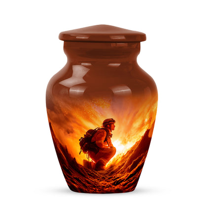 Personalized Red Firefighter Cremation Urns for Ashes - Enchanting 10-inch - Yatskia