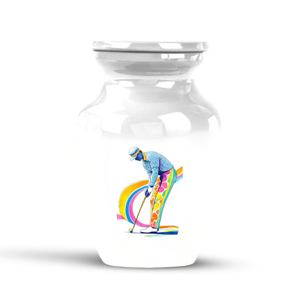 White Venerable Golf Cremation Urns for Human Ashes - 10-inch, 200 cu in - Yatskia