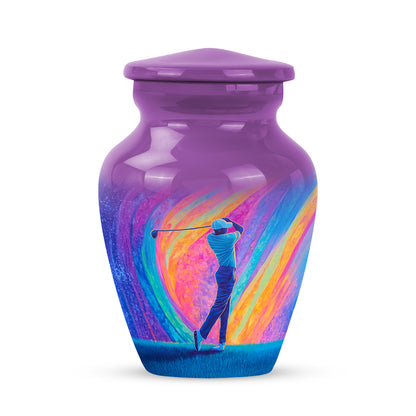 Timeless Purple Golf Cremation Urn for Ashes - 10-inch, 200 cu in - Yatskia