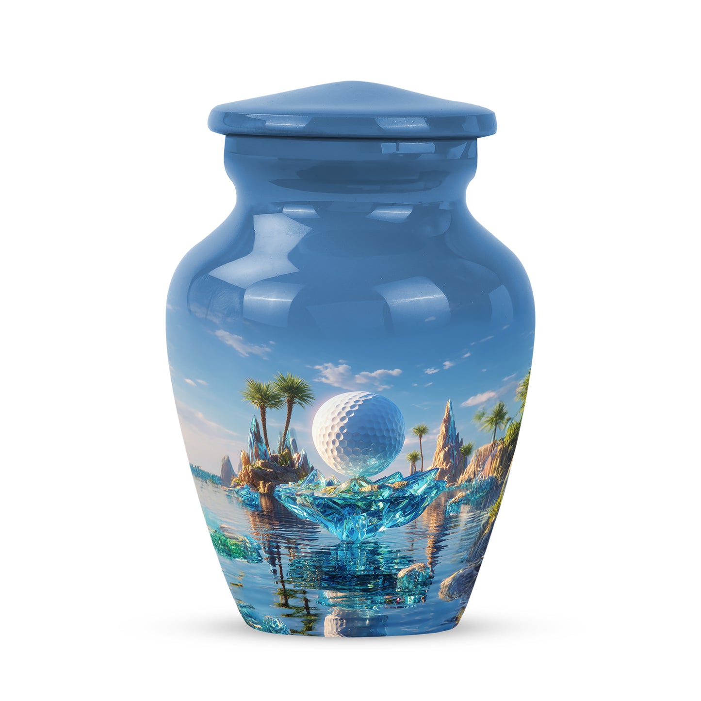 Blue Golf Promise Cremation Urns for Human Ashes - 10-inch, 200 cu in - Yatskia