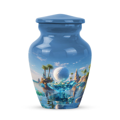 Blue Golf Promise Cremation Urns for Human Ashes - 10-inch, 200 cu in - Yatskia