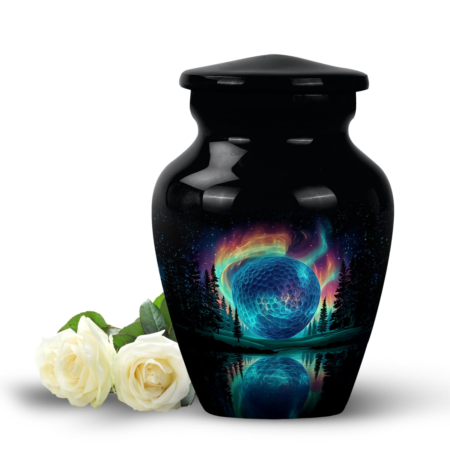 Harmonious Golf Cremation Urns for Human Ashes - Black 10-inch - Yatskia