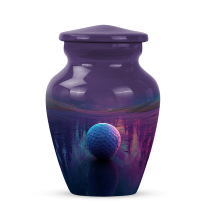 Personalized Purple Cherished Golf Cremation Urns for Human Ashes - 10-inch, 200 cu in - Yatskia