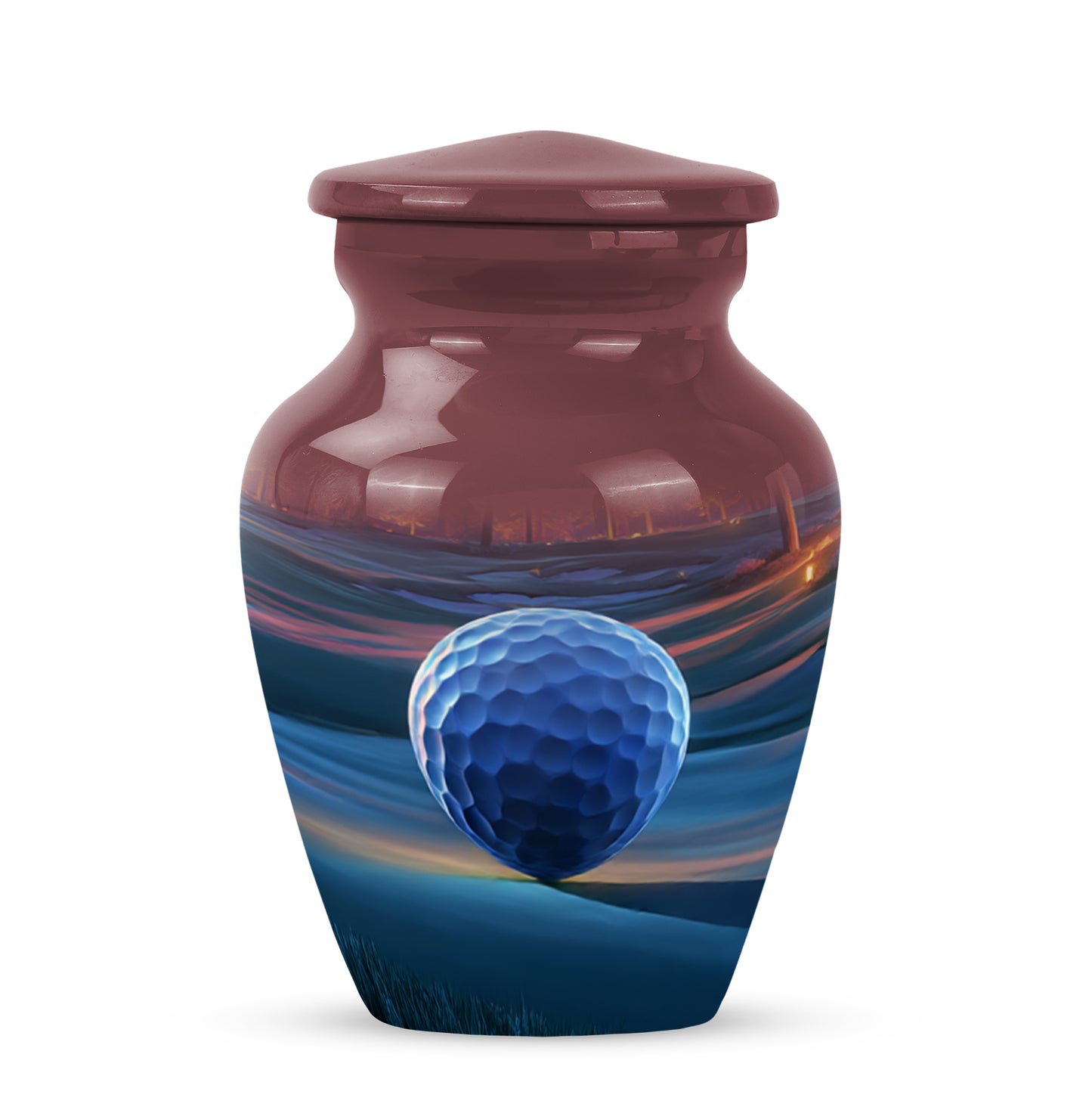 Red Venerable Golf Cremation Urns for Human Ashes - 10-inch, 200 cu in - Yatskia