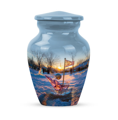 Personalized Blue Golf Cremation Urns for Ashes - Enchanting 10-inch - Yatskia
