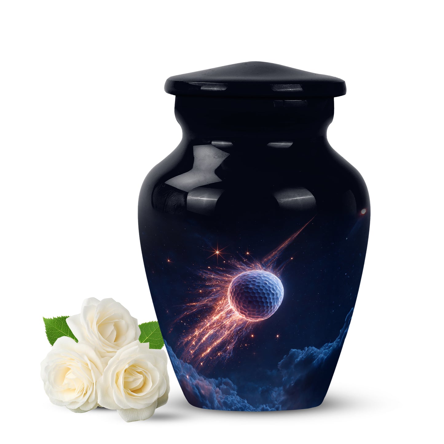 Dignified Blue Golf Cremation Urn for Ashes - 10-inch, 200 cu in - Yatskia