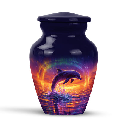 Hallowed Dolphin Cremation Urns for Human Ashes - Blue 10-inch - Yatskia