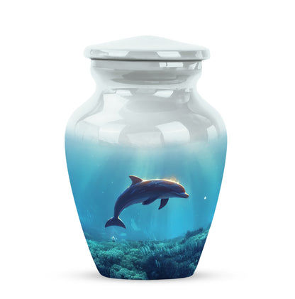Silver Dolphin Comfort Cremation Urns for Human Ashes - 10-inch, 200 cu in - Yatskia