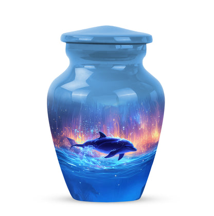 Personalized Blue Dolphin Cremation Urns for Ashes - Captivating 10-inch - Yatskia
