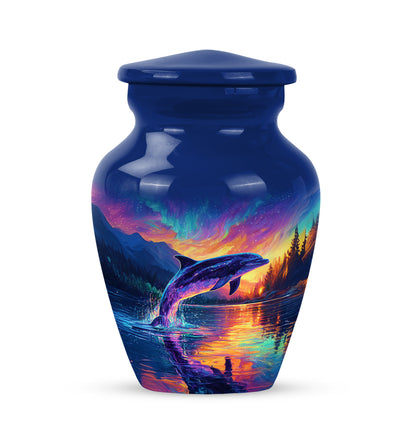 Personalized Blue Dolphin Cremation Urns for Ashes - Majestic 10-inch - Yatskia