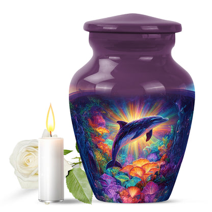 Pink Dolphin Memorial Cremation Urns for Human Ashes - 10-inch, 200 cu in - Yatskia