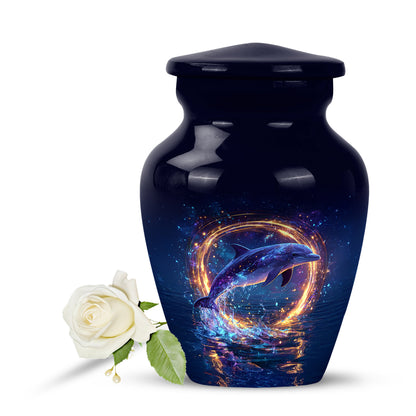 Personalized Blue Dolphin Cremation Urns for Ashes - Captivating 10-inch - Yatskia