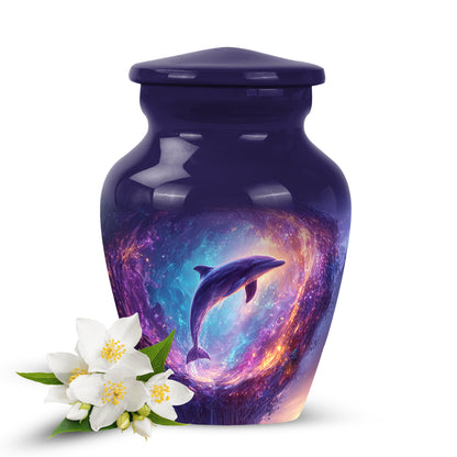 Blue Dolphin Cremation Urns - Opulent Honor 10-inch, 200 cu in - Yatskia