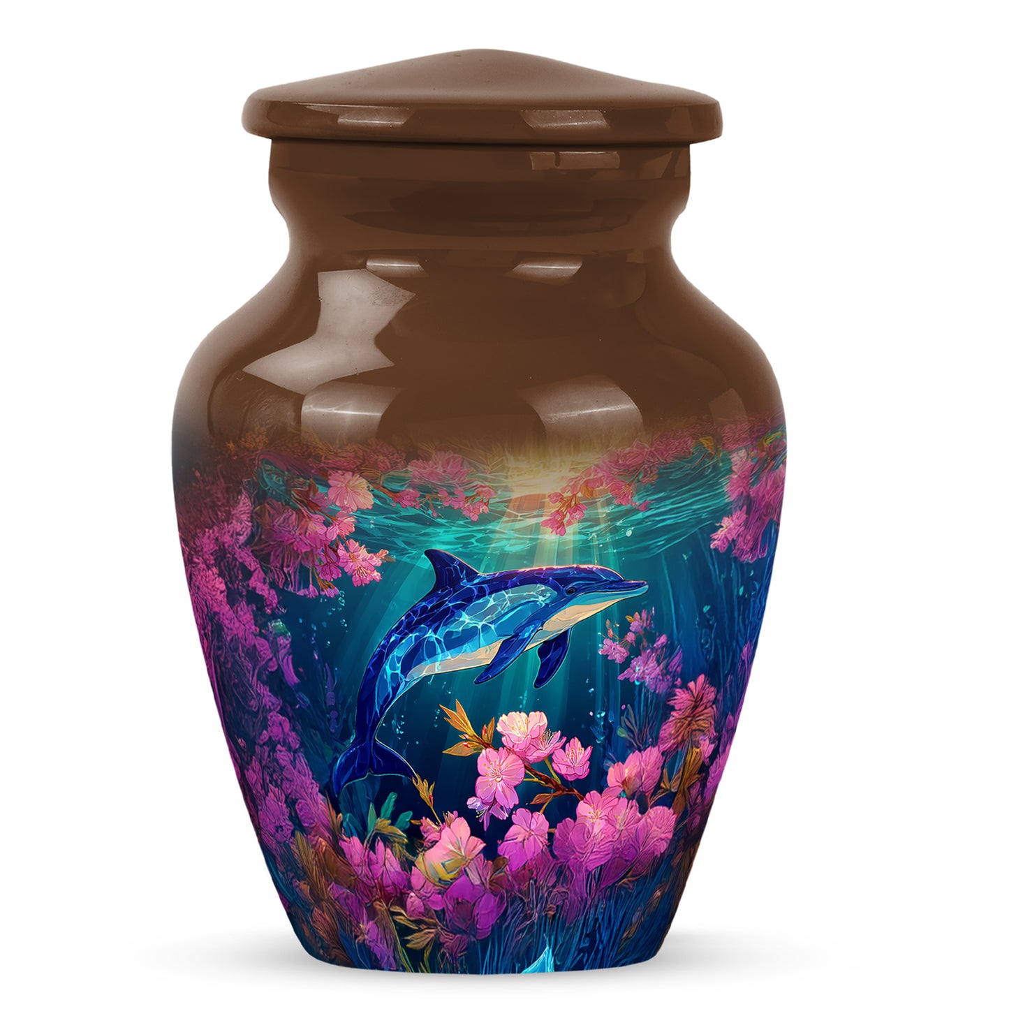 Gold Dolphin Legacy Cremation Urns for Human Ashes - 10-inch, 200 cu in - Yatskia