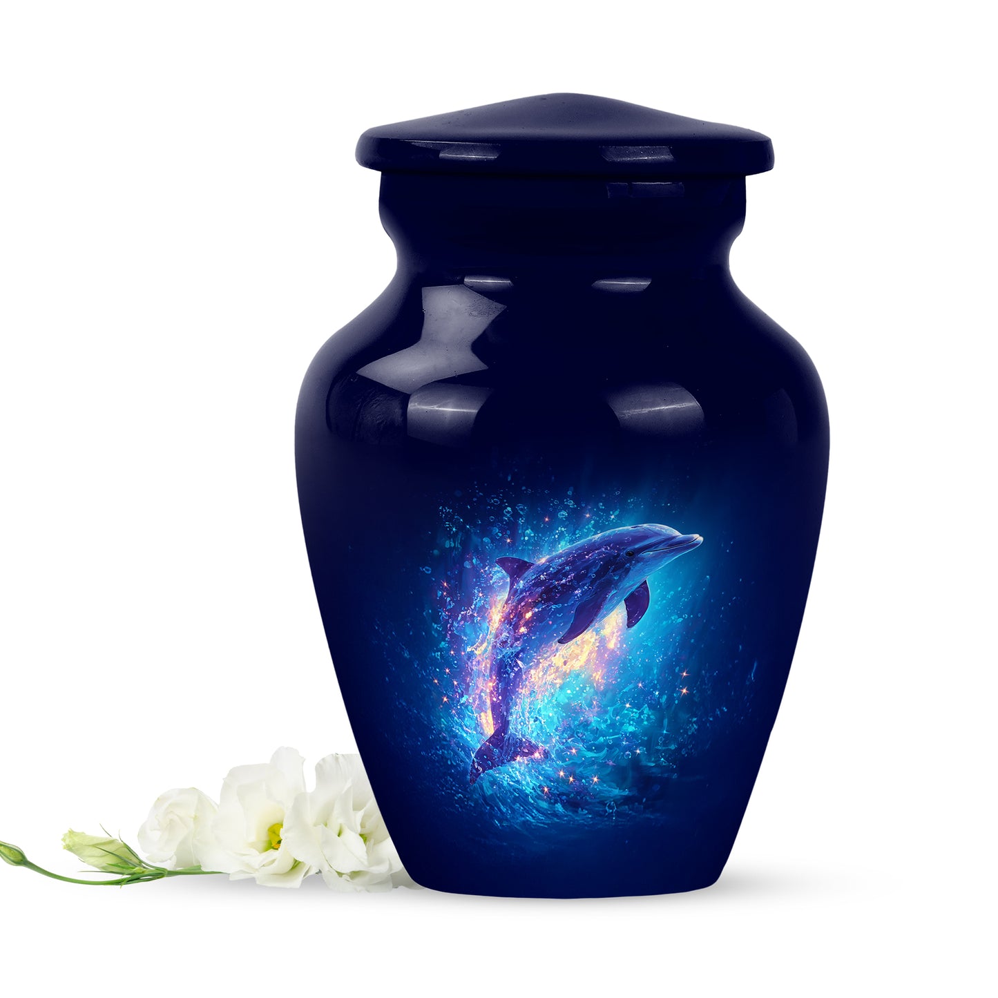 Blue Dolphin Cremation Urns - Honored Haven 10-inch, 200 cu in - Yatskia