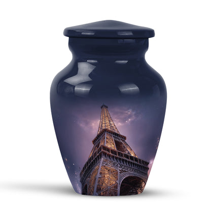Personalized Eiffel Tower Cremation Urns - Wondrous Blue 10-inch, 200 cu in - Yatskia