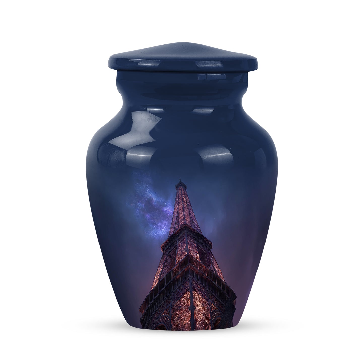 Personalized Eiffel Tower Cremation Urns - Wondrous Blue 10-inch, 200 cu in - Yatskia