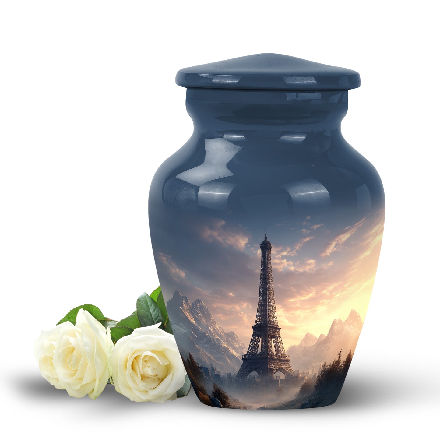 Blue Eiffel Tower Resting Place Cremation Urns for Human Ashes - 10-inch, 200 cu in - Yatskia