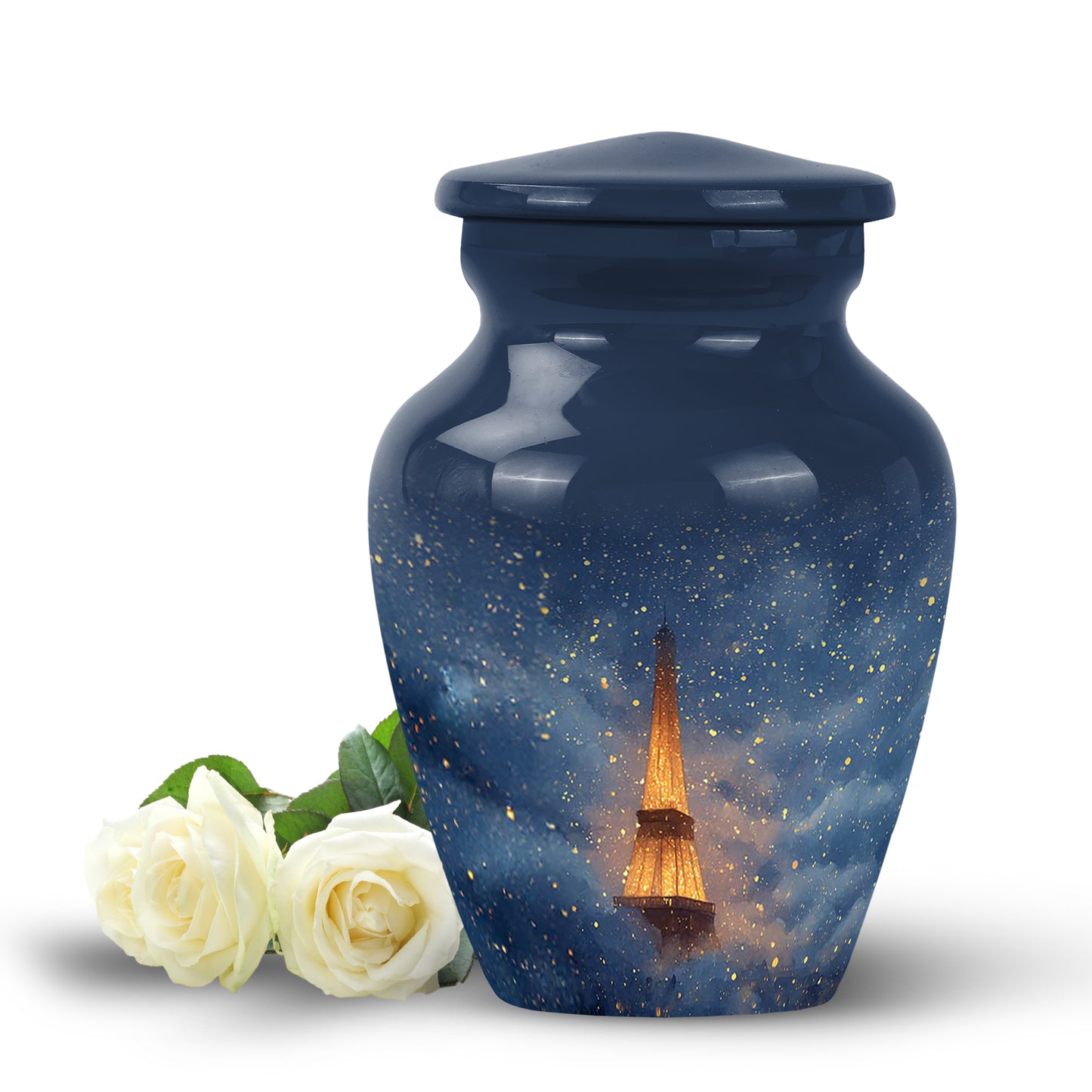 Sublime Eiffel Tower Cremation Urns for Human Ashes - Blue 10-inch - Yatskia