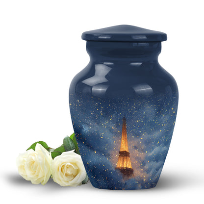 Sublime Eiffel Tower Cremation Urns for Human Ashes - Blue 10-inch - Yatskia